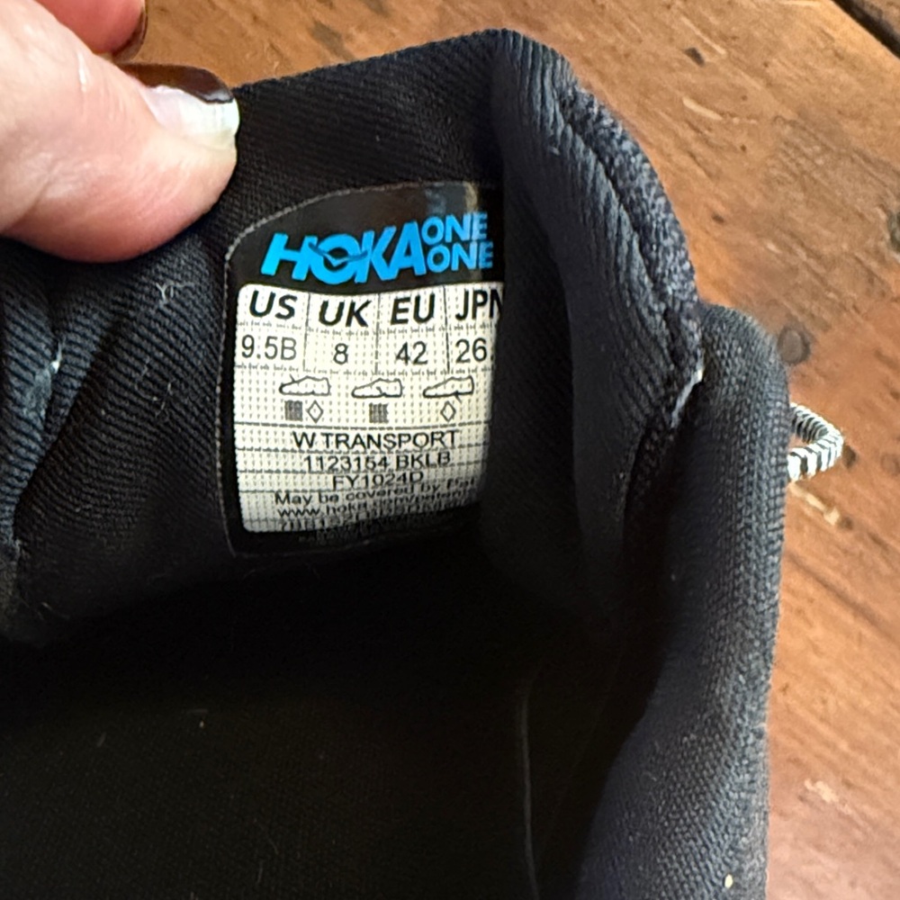 Hoka Black and White Athletic Shoes - Picture 2 of 4